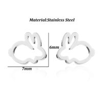 Simple Style Letter Cat Elephant Stainless Steel Plating Hollow Out Ear Studs 1 Pair sku image 6