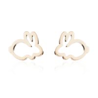 1 Pair Japanese Style Rabbit Animal Titanium Steel Plating Ear Studs sku image 17