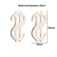 Simple Style Letter Cat Elephant Stainless Steel Plating Hollow Out Ear Studs 1 Pair sku image 31