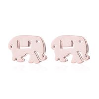 Simple Style Letter Cat Elephant Stainless Steel Plating Hollow Out Ear Studs 1 Pair sku image 14