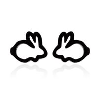 Simple Style Letter Cat Elephant Stainless Steel Plating Hollow Out Ear Studs 1 Pair sku image 27