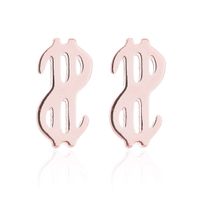 Simple Style Letter Cat Elephant Stainless Steel Plating Hollow Out Ear Studs 1 Pair sku image 32