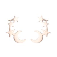 1 Pair Simple Style Star Moon Stainless Steel Ear Studs sku image 4