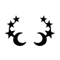 1 Paire Style Simple Star Lune Acier Inoxydable Boucles D'oreilles sku image 2
