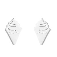 1 Pair Simple Style Ice Cream Stainless Steel Plating Ear Studs sku image 1