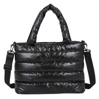 Mittel Nylon Einfarbig Mode Gesteppt Quadrat Reißverschluss Handtasche Umhängetasche Quadratische Tasche main image 3