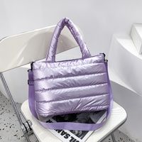 Mittel Nylon Einfarbig Mode Gesteppt Quadrat Reißverschluss Handtasche Umhängetasche Quadratische Tasche sku image 4