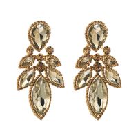 Style Simple Feuille Alliage Incruster Strass Femmes Boucles D'oreilles 1 Paire sku image 1