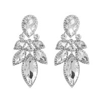 Simple Style Leaf Alloy Inlay Rhinestones Women's Drop Earrings 1 Pair sku image 2