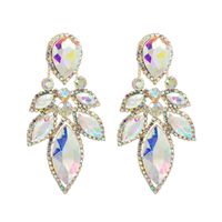 Style Simple Feuille Alliage Incruster Strass Femmes Boucles D'oreilles 1 Paire sku image 5