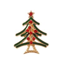 Cute Christmas Hat Christmas Tree Santa Claus Rhinestone Enamel Inlay Rhinestones Pearl Women's Brooches sku image 2