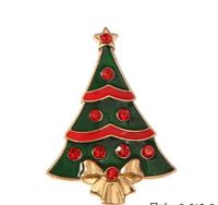 Cute Christmas Hat Christmas Tree Santa Claus Rhinestone Enamel Inlay Rhinestones Pearl Women's Brooches sku image 3