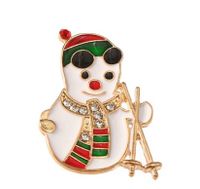 Cute Christmas Hat Christmas Tree Santa Claus Rhinestone Enamel Inlay Rhinestones Pearl Women's Brooches sku image 6