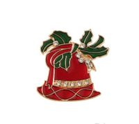 Cute Christmas Hat Christmas Tree Santa Claus Rhinestone Enamel Inlay Rhinestones Pearl Women's Brooches sku image 9