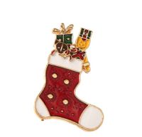 Cute Christmas Hat Christmas Tree Santa Claus Rhinestone Enamel Inlay Rhinestones Pearl Women's Brooches sku image 10