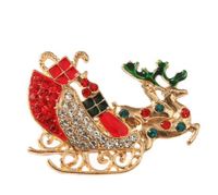 Cute Christmas Hat Christmas Tree Santa Claus Rhinestone Enamel Inlay Rhinestones Pearl Women's Brooches sku image 14