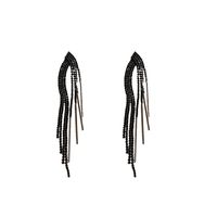 1 Pair Fashion Tassel Inlay Metal Rhinestones Drop Earrings main image 4