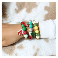 Sweet Christmas House Christmas Tree Christmas Socks Metal Beaded Plating Inlay Rhinestones Women's Bracelets 1 Piece main image 6