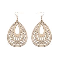 Retro Water Droplets Wood Hollow Out Women's Drop Earrings 1 Pair main image 3