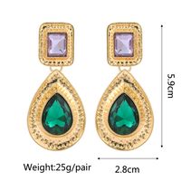 Retro Geometric Alloy Tassel Plating Inlay Artificial Gemstones Women's Earrings 1 Pair sku image 1