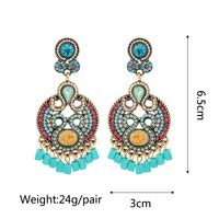 Retro Geometric Alloy Tassel Plating Inlay Artificial Gemstones Women's Earrings 1 Pair sku image 19
