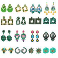 Retro Geometric Alloy Tassel Plating Inlay Artificial Gemstones Women's Earrings 1 Pair main image 1