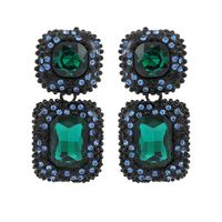 Retro Geometric Alloy Tassel Plating Inlay Artificial Gemstones Women's Earrings 1 Pair main image 2