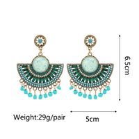 Retro Geometric Alloy Tassel Plating Inlay Artificial Gemstones Women's Earrings 1 Pair sku image 18