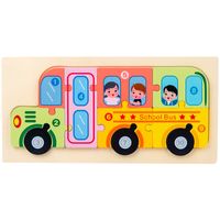 Wooden Children's Early Education Animal Transportation Cognitive Three-dimensional Puzzle Toy main image 2