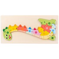 Wooden Children's Early Education Animal Transportation Cognitive Three-dimensional Puzzle Toy sku image 1