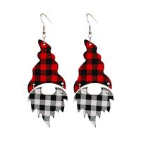 Retro Christmas Tree Plaid Leopard Wood Women's Drop Earrings 1 Pair main image 4