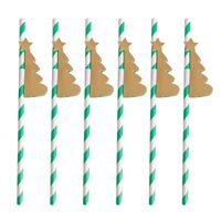 Christmas Fashion Christmas Tree Paper Party Drinking Straw 1 Piece sku image 1
