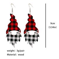 Retro Christmas Tree Plaid Leopard Wood Women's Drop Earrings 1 Pair main image 3