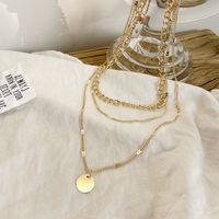 Fashion Solid Color Alloy Plating Women's Layered Necklaces 1 Piece main image 5