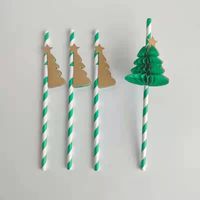 Christmas Fashion Christmas Tree Paper Party Drinking Straw 1 Piece main image 3