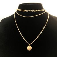 Fashion Solid Color Alloy Plating Women's Layered Necklaces 1 Piece main image 3