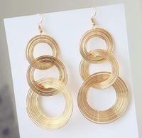 Exaggerated Round Metal Plating Women's Drop Earrings 1 Pair main image 4