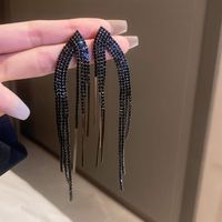 1 Pair Fashion Tassel Inlay Metal Rhinestones Drop Earrings sku image 9