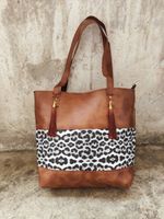 Women's Medium All Seasons Pu Leather Leopard Fashion Square Zipper Tote Bag main image 5