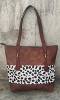 Women's Medium All Seasons Pu Leather Leopard Fashion Square Zipper Tote Bag sku image 2