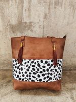 Women's Medium All Seasons Pu Leather Leopard Fashion Square Zipper Tote Bag main image 4
