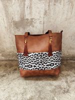 Women's Medium All Seasons Pu Leather Leopard Fashion Square Zipper Tote Bag main image 3