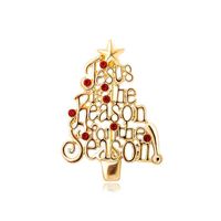 Fashion Christmas Tree Letter Snowman Alloy Enamel Rhinestones Unisex Brooches sku image 2