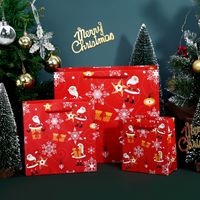 Christmas Fashion Santa Claus Letter Snowflake White Cardboard Festival Gift Bags 1 Piece main image 5