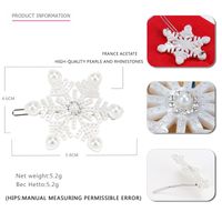 Fashion Snowflake Acetic Acid Sheets Inlay Rhinestones Pearl Hair Clip 1 Piece sku image 1