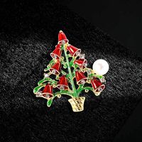 أزياء شجرة عيد الميلاد رسالة ثلج سبيكة المينا الراين دبابيس دبابيس main image 3
