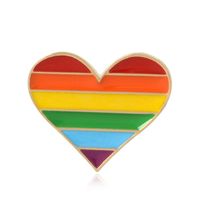Cute Rainbow Bear Heart Shape Alloy Stoving Varnish Unisex Brooches sku image 1