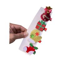 Cartoon Style Christmas Tree Santa Claus Snowman Cloth Resin Hair Tie 1 Set sku image 5