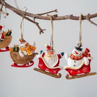 Christmas Fashion Santa Claus Snowman Resin Party Hanging Ornaments 1 Piece main image 1