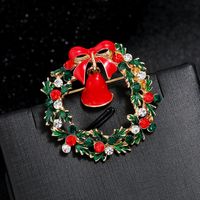 Fashion Christmas Tree Heart Shape Snowflake Alloy Enamel Artificial Pearls Rhinestones Unisex Brooches sku image 1
